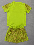 25-26 Marseille Yellow Goalkeeper Kids Soccer Jersey