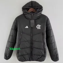24-25 Flamengo Black Hooded Cotton Coat #棉衣