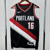 22-23 Trail Blazers YANG #16 Black Top Quality Hot Pressing NBA Jersey