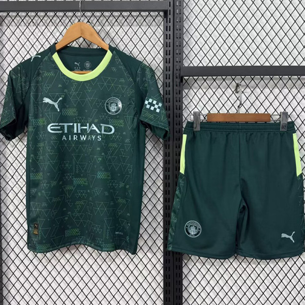 25-26 Man City Fourth Kids Soccer Jersey