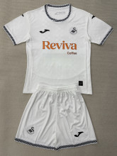 25-26 Swansea City Home Kids Soccer Jersey