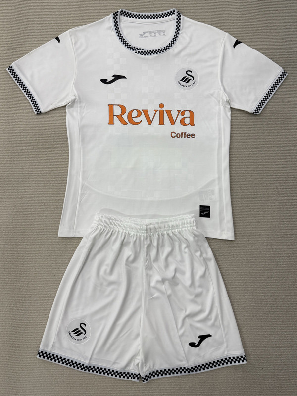 25-26 Swansea City Home Kids Soccer Jersey
