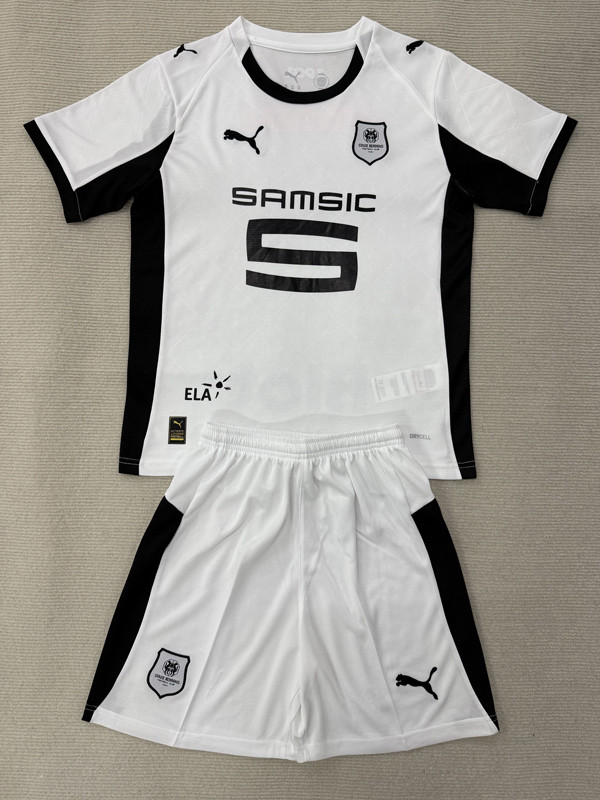 25-26 Stade Rennais Away Kids Soccer Jersey