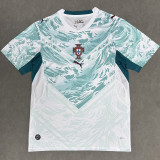26-27 Portugal White Blue Fans Soccer Jersey