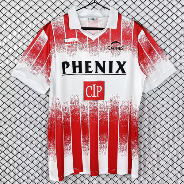 1991-1992 Cannes FC Home Retro Soccer Jersey