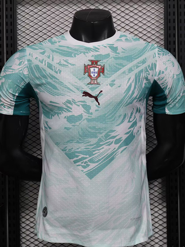 26-27 Portugal White Green Player Version Soccer Jersey