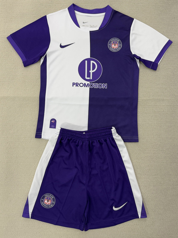 25-26 Toulouse Home Kids Soccer Jersey
