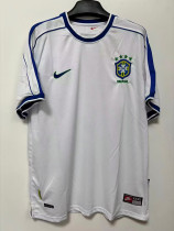 1998 Brazil White Retro Soccer Jersey