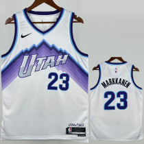 25-26 JAZZ MARKKANEN #23 White Top Quality Hot Pressing NBA Jersey