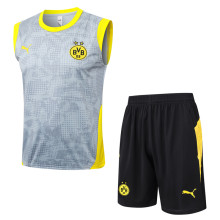 25-26 Dortmund Light gray Tank top and shorts suit #D25234