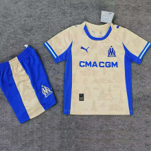 25-26 Marseille Earthy Yellow Kids Soccer Jersey