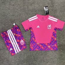 26-27 Mexico Pink Goalkeeper Kids Soccer Jersey
