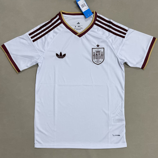 26-27 Spain White Fans Soccer Jersey