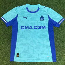 25-26 Marseille Lake blue Goalkeeper Fans Soccer Jersey