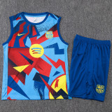 25-26 BAR Light blue Tank top and shorts suit #D25247