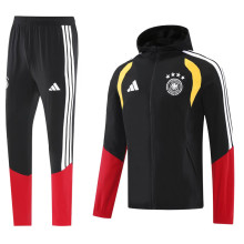 25-26 Germany Black Hoodie Jacket Tracksuit