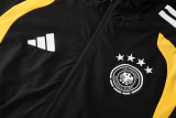 25-26 Germany Black Hoodie Jacket Tracksuit