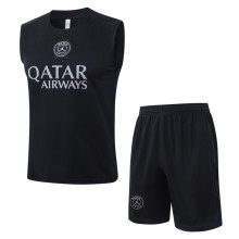 25-26 PSG Jordan Black Tank top and shorts suit #D25278