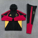 25-26 Belgium Black Hoodie Jacket Tracksuit