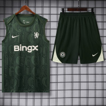 25-26 CHE Dark green Tank top and shorts suit