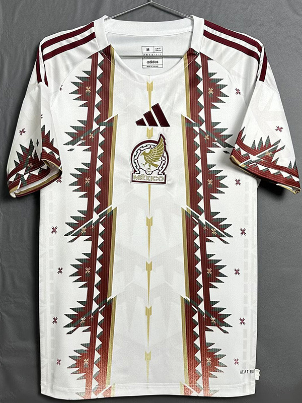 26-27 Mexico White Brown Special Edition Fans Training shirts