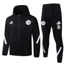 25-26 Ajax Black Hoodie Jacket Tracksuit #F639