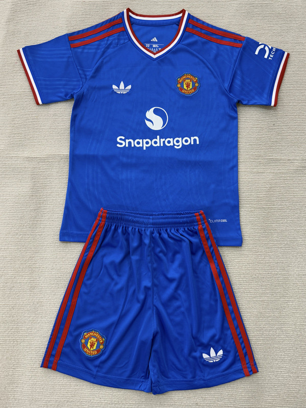 26-27 Man Utd Blue Concept Edition Kids Soccer Jersey