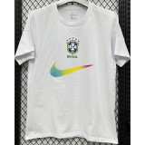 T296 Brazil White High Quality Casual T-Shirt