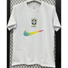 T296 Brazil White High Quality Casual T-Shirt