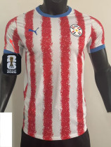 26-27 Paraguay Home Player Version Soccer Jersey (Right-Arm Patch)