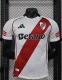 25-26 River Plate Home Player Version Soccer Jersey*带广告