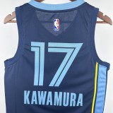 23-24 GRIZZLIES KAWAMURA #17 Dark Blue Top Quality Hot Pressing NBA Jersey