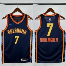 24-25 OKC Thunder NHOLMGREN #7 Black City Edition Top Quality Hot Pressing NBA Jersey