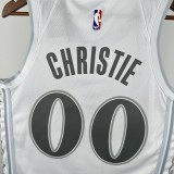 24-25 Dallas Mavericks CHRISTIE #00 White City Edition Top Quality Hot Pressing NBA Jersey