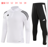 2024 AD White Kids Half Pull Tracksuit