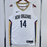 22-23 Pelicans INGRAM #14 White Top Quality Hot Pressing NBA Jersey（V领）