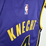 22-23 LAKERS KNECHT #4 Purple Top Quality Hot Pressing NBA Jersey (Trapeze Edition) 飞人版