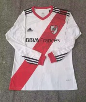 2013-2014 River Plate White Long Sleeve Retro Soccer Jersey