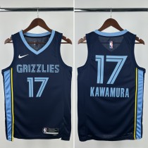 23-24 GRIZZLIES KAWAMURA #17 Dark Blue Top Quality Hot Pressing NBA Jersey