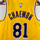 22-23 LAKERS CHAEWON #81 Yellow Top Quality Hot Pressing NBA Jersey