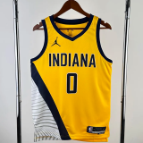 22-23 Indiana Pacers HALIBURTON #0 Yellow Top Quality Hot Pressing NBA Jersey