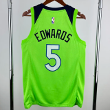 TIMBERWOLVES EDWARDS #5 Fluorescent green Top Quality Hot Pressing NBA Jersey (Trapeze Edition)