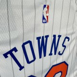24-25 KNICKS TOWNS #32 White City Edition Top Quality Hot Pressing NBA Jersey
