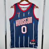 23-24 Rockets WESTBROOK #0 Royal blue City Edition Top Quality Hot Pressing NBA Jersey