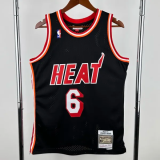2013-2014 HEAT JAMES #6 Black Retro Top Quality Hot Pressing NBA Jersey