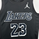 LAKERS JAMES #23 Black Top Quality Hot Pressing NBA Jersey