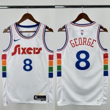 24-25 76ERS GEORGE #8 White City Edition Top Quality Hot Pressing NBA Jersey