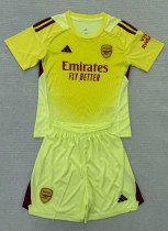 25-26 ARS Light Yellow GoalKeeper Kids Soccer Jersey