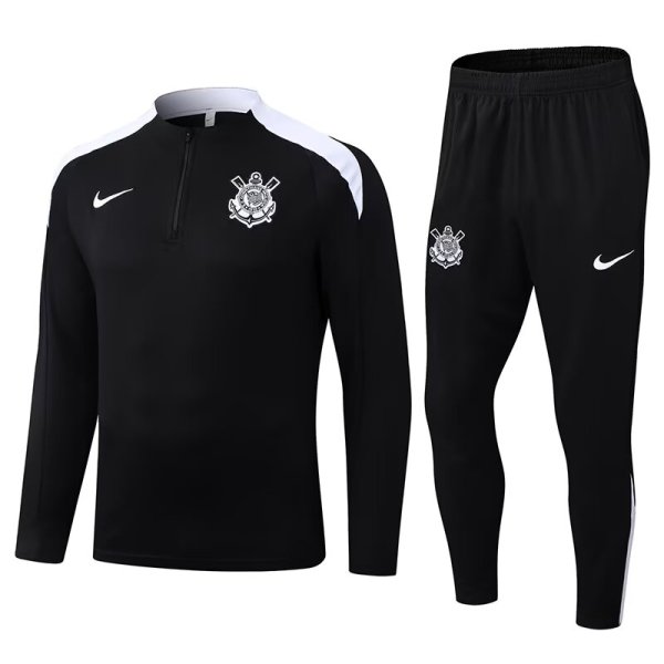 25-26 Corinthians High Quality Half Pull Tracksuit