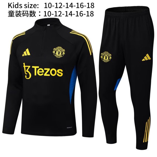 25-26 Man Utd High Quality Kids Half Pull Tracksuit